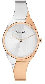 Calvin Klein Analog Quarzuhr für Damen Kollektion Charming mit Edelstahlarmband
