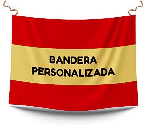 Bandera España personalizada con imagen y texto 100x70 cm. y 100x150 cm.| E&B PORRAS (150x100 cm.)