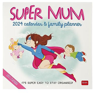 Legami - Wandkalender 2024 Planer, 12 Monate und Jahresplaner, Platz für Notizen und Notizen, Wochennummer, Sternzeichen und internationale Feiertage, Einzelzellophanatur, 30 x 29 cm