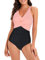 Century Star Badeanzug Damen Bauchweg Damen Große Größe Badeanzug mit Bügel Badeanzüge für Frauen Sport Rosa-Schwarz 36-38