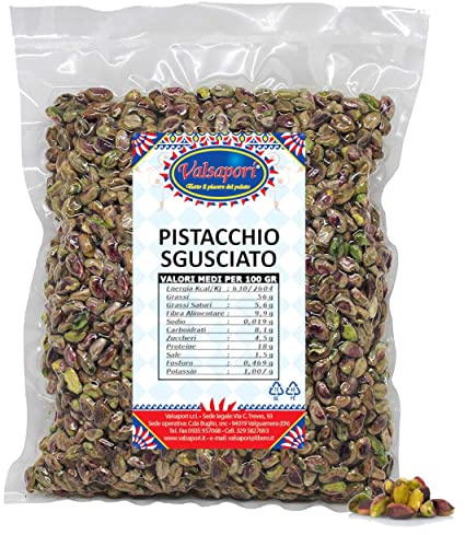 Valsapori - PISTACCHIO CRUDO SGUSCIATO (1000 gr) - Alta Qualità, Puro al 100% - Pistacchio Americano Crudo, non Tostato, non Salato - Ricchi di Magnesio, Potassio e Sali Minerali