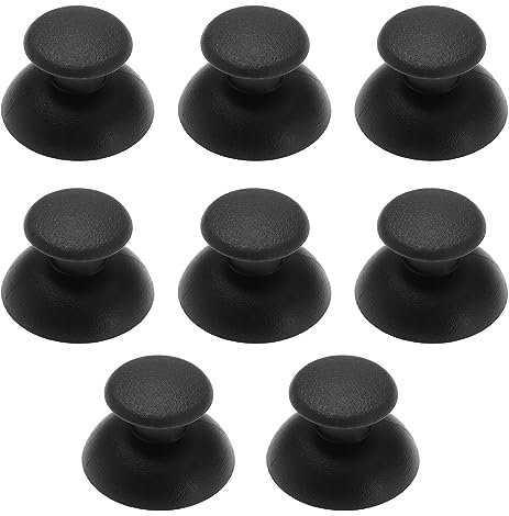 EMSea 4pcs Thumbsticks Compatible avec PS3 Contrôleur Manette Accessoires de Réparation Baguettes Remplacement Couvercle de Capuchon Bâton Analogique de Poignée de Manette, Noir