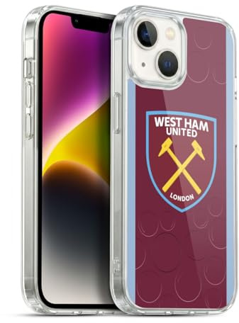 Head Case Designs Offizielle West Ham United FC Home 2023/24 Wappen-Set Gel Handyhülle Hülle [Militärischer Schutzgrad] Kompatibel mit Apple iPhone 14