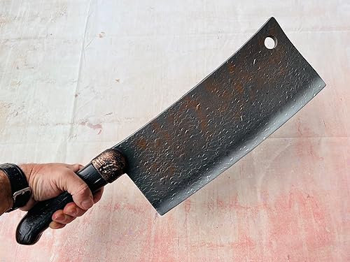 Rubber Johnnies Full Size Vintage Meat CLEAVER - Lightweight, Realistic Fake KNIFE for Halloween Costumes and your Halloween Party, Con Safe, 55CM Long