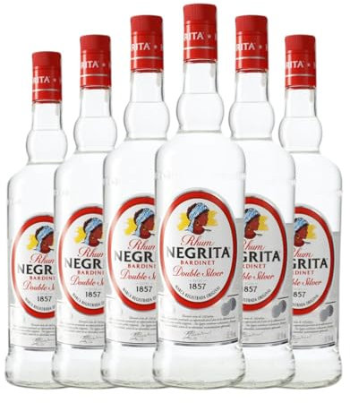 Ron Bardinet Negrita Double Silver Blanco Botella Misil 1 L (Caja de 6 Botella Misil de 1 L)