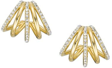 Fossil Creolen-Ohrringe All Stacked Up für Damen Metall goldfarben, JA7212710