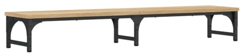 vidaXL Support de Moniteur, Réhausseur d’Écran avec Pieds Réglables, Support d'Ordinateur avec Rangement Bureau Intérieur, Chêne Sonoma Bois d'Ingénierie