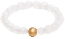 BERGERLIN Echter Bergkristall Ring mit Goldperle - facettierte Perlen - Größe M