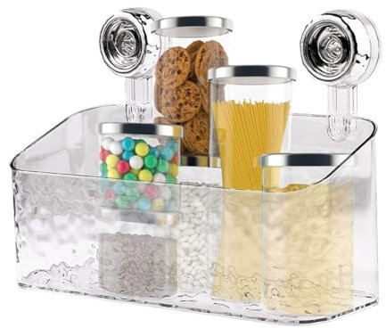 Bvizyelck Estante De Ducha con Ventosa - Baño Sin Taladro, Organizador De Estante De Baño, Cesta para Ducha para Champú, Acondicionador, Jabón