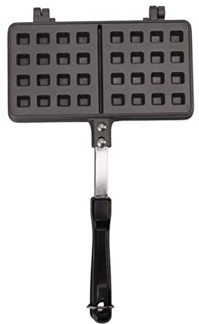 Double Pie Mini-Waffel-Backform, Waffelform, Kuchenform, Waffelpfanne, Waffeleisen aus Aluminiumlegierung mit Anti-Verbrühungsgriff, Lagerfeuer-Kochausrüstung,