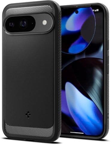 Spigen Cover Rugged Armor Compatibile con Pixel 9/9 Pro - Nero Opaco