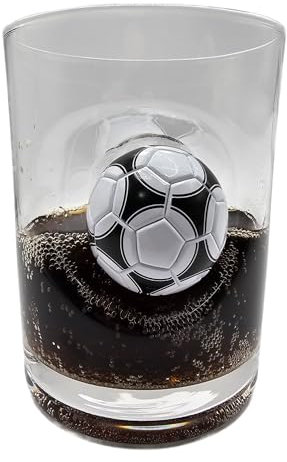 solo-pro master your game Football Whiskey Spirit Glass Tumbler Embedded Mini Ball Gift for Him or Her