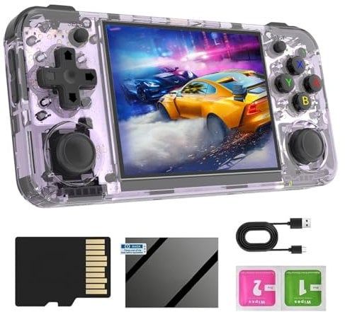 RG35XX H Handheld Games Consoles, 3.5 Inch Screen Linux System Retro Games Console with 5500+ Games, Handheld Emulator Console Support Gamepad And TV Output, 3300mAh Battery Games Console
