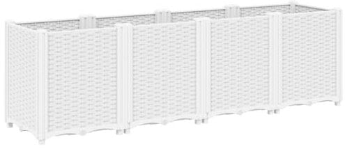 vidaXL Jardinera PP Blanco 160x40x53 cm