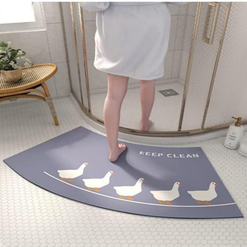 YZBBSH Tappetino da doccia angolare antiscivolo, curvo a quadrante, assorbente, ad asciugatura rapida, antiscivolo, curvo, tappeto da bagno per casa e hotel (A)