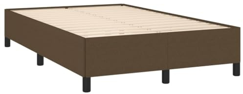 vidaXL Bettgestell, Polsterbett Bett mit Stützbeinen, Bettrahmen mit Lattenrost für Schlafzimmer, Doppelbett Schlafzimmerbett, Dunkelbraun 120x190cm Stoff