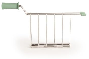 CREATE/JEU DE 2 COLLIERS DE GRILLE Vert Sauge/Accessoire pour faire des sandwichs en Toast Retro M, sans risque de brûlures, en Acier Inoxydable