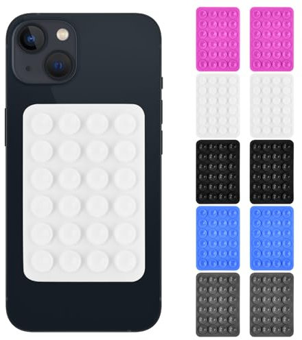 Dokeno Lot de 10 Ventouse en Silicone Support Telephone Ventouse Polyvalent Support à Ventouse Support Telephone Voiture Ventouse Convient aux Coques de Téléphones Portables (5 Couleurs)