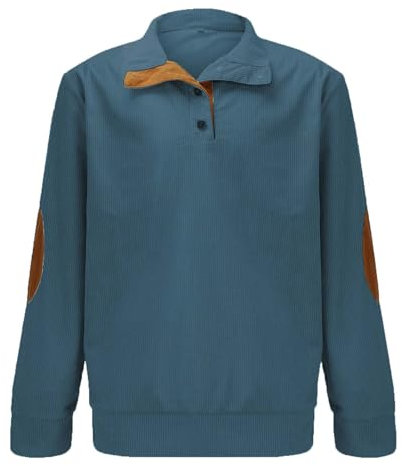 HUOQI warehouse deals angeboteWolljacke Herren Winter Sweatshirt Herren ohne Kapuze Pullover Langarm Cord Poloshirt Sweater Winter Casual Pulli Winterpullover Herren Kapuzenpulli