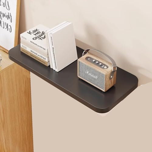 Kleiner Wandtisch Klappbar Klappbarer Wandtisch aus Holz, Verdickte Platte Starkes Tragendes Eisen Malerei Abgerundete Ecken 4 Farben für Schlafzimmer, Küche(Black,40 * 20cm)