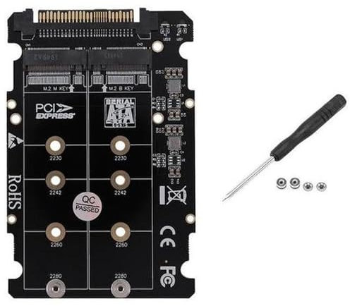 AYMBH M.2 SSD to U.2 Adapter Card - NVMe & SATA-Bus Combo Adapter for NGFF SSD - PCIe Express U.2 SFF-8639 Module - Compatible with SSD 750, P3600, P3700 - High-Speed Dual Power Supply Design
