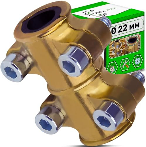 Abrazadera Tapaporos Ø 22 mm de Latón para Tubo de Cobre - Alta Resistencia a la Сorrosión - ONIX TECH