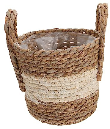 OFFSCH Geflochtener Pflanzkorb Aus Rattan Blumenarrangement Rattankorb Gartendeko Für Pflanzen