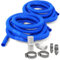 POOL Total Poolschlauch Set - 2x 6,60 m Ø 32mm Inkl. Schlauchverbinder & Schlauchschellen - Flexibler Schwimmbadschlauch für Filteranlagen & Poolreinigung