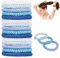 AUAUY 15 Stück Elastische Haargummis, Elastisch Zopfgummi, Geflochtener Keine Pull oder Beschädigung Pferdeschwanz Halter, Stylisch Elastisch Haarbänder für Damen und Mädchen (Blaue Serie)
