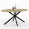 IDMarket - Esstisch oval Alix 8 Personen Fuß Spinne Holz und schwarz 150 cm