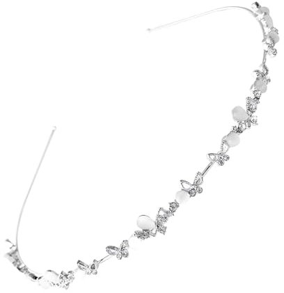 WUSJCOF Goldener Haarschmuck Kommunion Mädchen – Eleganter Haarreif mit Schmetterlings- und Perlen-Design für Hochzeit, Erstkommunion und Braut