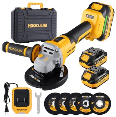 MAXCULAR Angle Grinder Cordless 20V Battery for Cutting,Grinding,Polishing