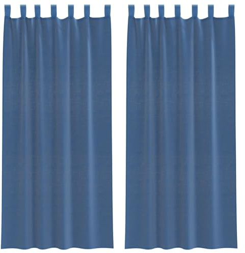 vidaXL Voile Curtains with Loops 2 pcs Royal Blue 140x225 cm