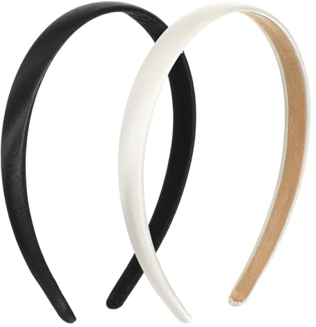 2 Stück Haarreif Dünn Satin Stirnbänder Verstellbar Dünner Haarband Haarreifen Damen Mode Frauen Kopfband Haarschmuck Hartes Modisches Stirnband für Mädchen Party Hochzeit Urlaub Gesicht Waschen