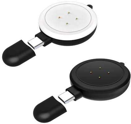 2 Stück Smartwatch Ladegerät, Magnetische USB-C Ladestation, 4-poligem Anschluss, Charger Dock, Kompatibel mit Pixel Watch 2/3 sowie Fitbit Versa 3/4, Sense 1/2, Ace Lit
