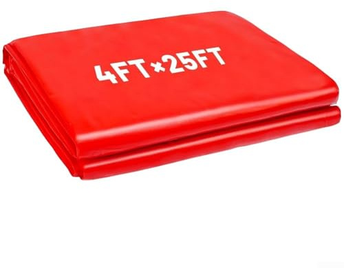 Yuanpgky Rot Kunststoff Mulch 1,2m x 7,6m für Gartengemüse - Bodenerwärmung & Kontrolle Mulchfolie für Erdbeeren, Tomaten, Paprika - Für dauerhaften UV-beständigen Boden