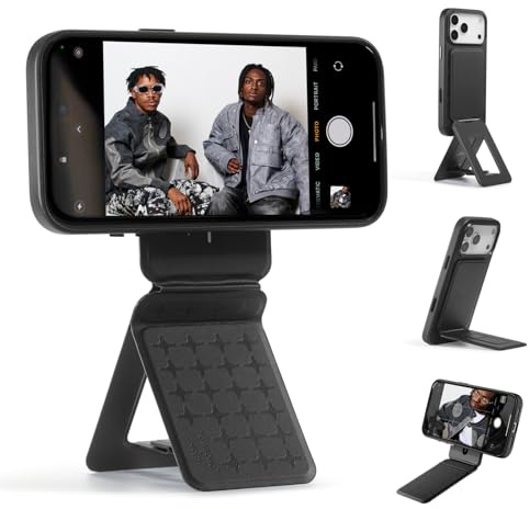MOFT x Tombogo Stativ für iPhone 17/16/15/14/13/12 Serie, Snap Unsichtbarer Tragbarer Leichter Handy Stativ Ständer mit 3 Modi für Self-Vlogging, Makrofotografie, Videoanrufe,Jet Black