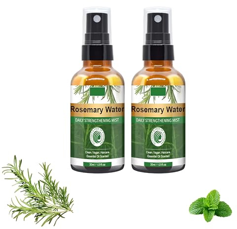 Rosemary Oil Hair Spary, Rosmarinöl Bio Haarspray mit Hydrolysiertem Keratin, Nährend und Stärkende Haarkur für Trockenes & Geschädigtes Haar und Kopfhaut, für Frauen Männer (2pc, 60ml)