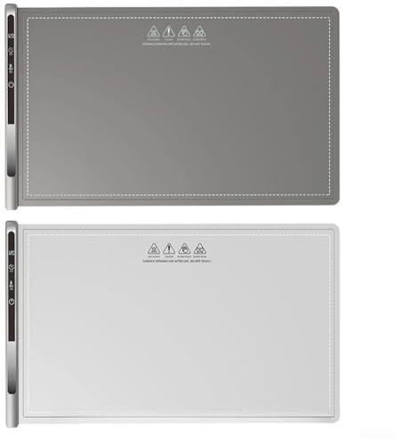 Tapis chauffant en graphène pour les fêtes, la restauration et la maison, fonction minuterie de 6 heures, chauffage de 5 minutes, réglage de 8 températures, arrêt automatique (gris)