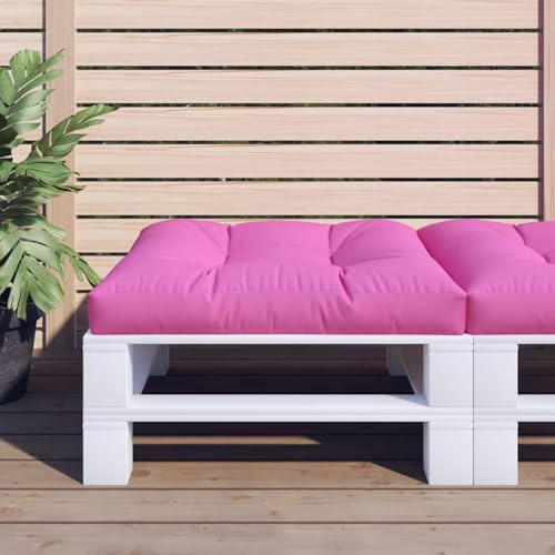 Fecpoo Coussin pour palette rose 70 x 70 x 12 cm - En 100 % polyester, indéformable et facile d'entretien, idéal pour les canapés en palettes, le jardin et le salon