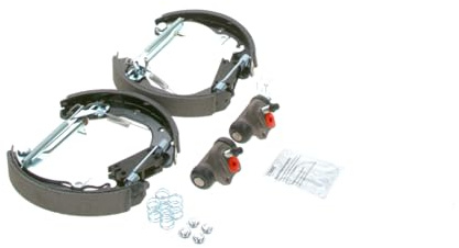 Bosch KS581 Kit Super Pro - Rear drum brake kit - 1 pre-assembled set, 2 wheel brake cylinders, 4 brake shoes
