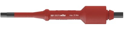 Wiha Wechselklinge electric Sechskant für Drehmoment-Schraubendreher mit Pistolengriff (38920) 5,0 mm x 132 mm, 20 Nm, VDE-geprüft, stückgeprüft