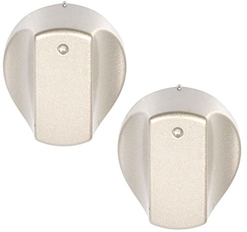 Spares2go Control Knob Switch for Hotpoint 'Hot-Ari ix' Oven Hob Cooker (Silver, Pack of 2 Knobs)