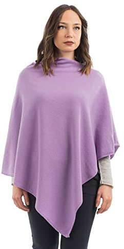 Dalle Piane Cashmere Damen Poncho Kaschmir-Mix | Umhang für Herbst, Winter, Stadt und Reisen, 70x70 cm, Einheitsgröße, Geschenk für Sie, Made in Italy