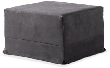 EVERGREENWEB Klappbarer Sitzhocker mit Einzelbett-Matratze aus Waterfoam, 10 cm Hoch, Bezug Abnehmbar, Hypoallergen, Geeignet für Schlafzimmer oder Wohnzimmer (Gestepptes Wildleder, Anthrazit)