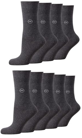 TOM TAILOR Damen Strümpfe Basic 9er Pack Mehrfarbig atmungsaktiver Baumwollmix Socken, Komfortbund, Alltag & Freizeit, Mehrfachpack, Größen 35-38 und 39-42