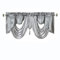 GOHD Valarie Fancy - Mantovana per finestra, 137 x 45 cm, in taffetà con morbido raso per aggiungere un tocco di lusso reale alla tua casa (grigio)