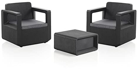 Möbelset und Garten im Freien Tisch