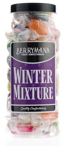 Original Winter Mixture Retro Boiled Sweets Gift Jar By Berrymans Sweet Shop - Classic Sweets, Traditional Taste.