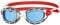 Zoggs Predator Schwimmbrille Erwachsene, Herren und Damen – UV-Schutz, Antibeschlag, Bequemer Sitz & Einfach Verstellbare Zugbänder Getönte Gläser, Weiß/Rot, Klein